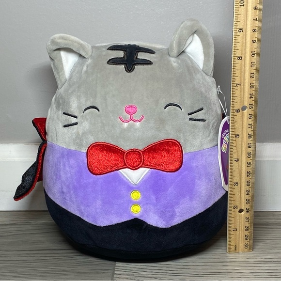 Squishmallow Tally Tabby Cat Dracula Vampire 2021 Halloween Plush 9” Kitty NWT - Picture 11 of 12